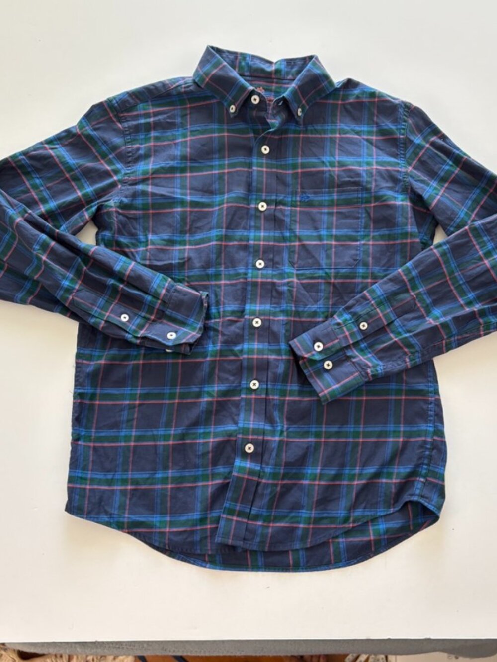 Boys Southern Tide Cotton Flannel Plaid Long Sleeve Collared Button size XL (16)